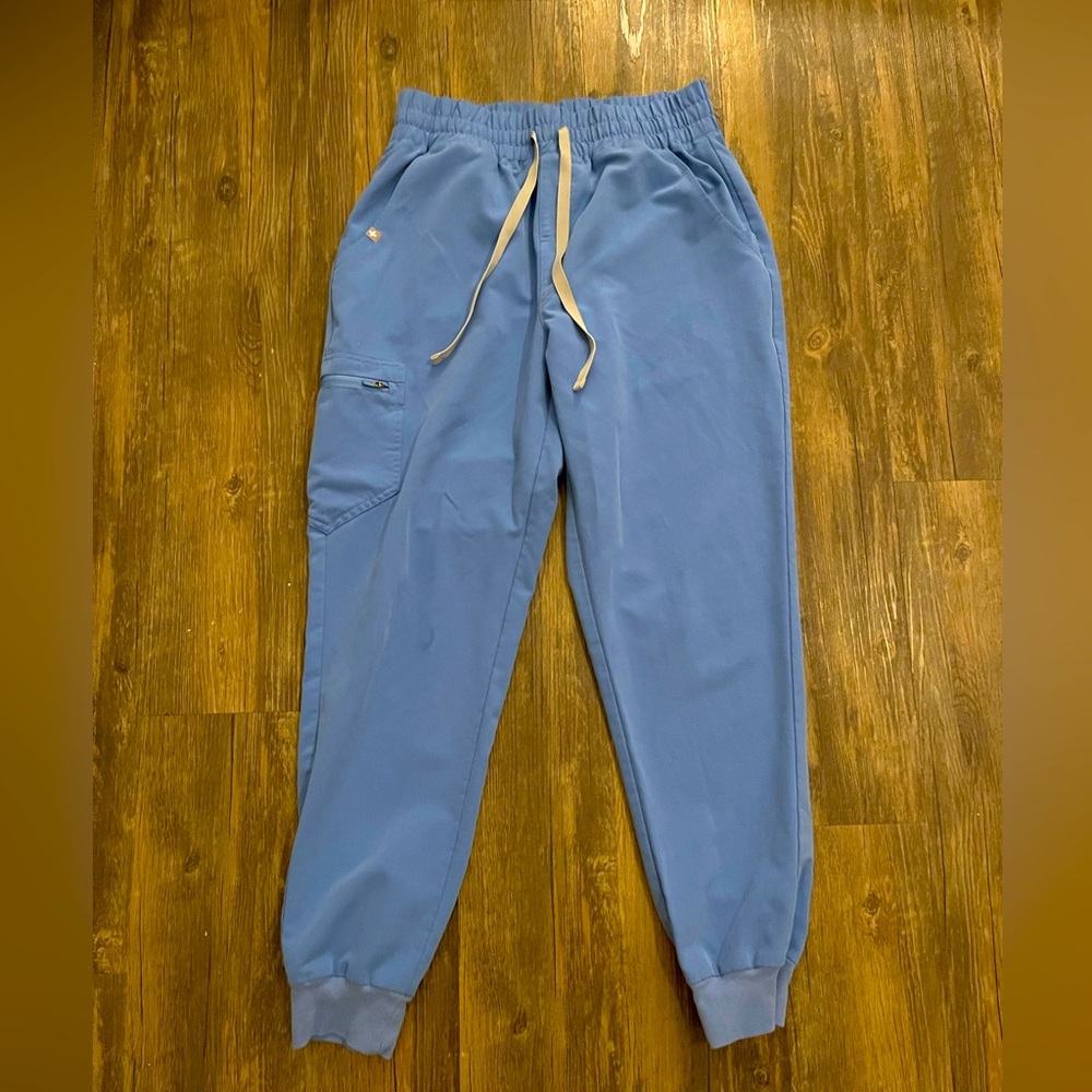 Figs High Waisted Zamora Jogger Scrub Pant Ciel Blue Medium